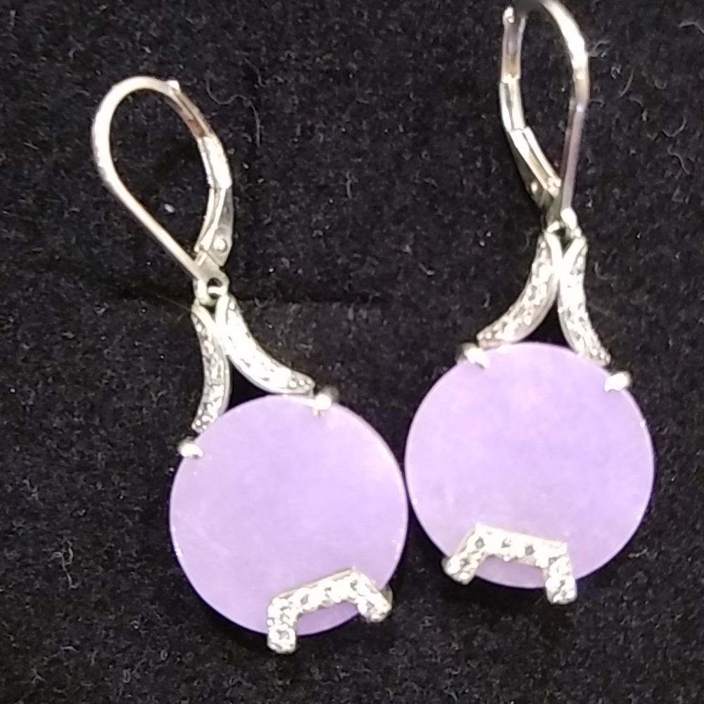 New JOY lavender jade drop earrings